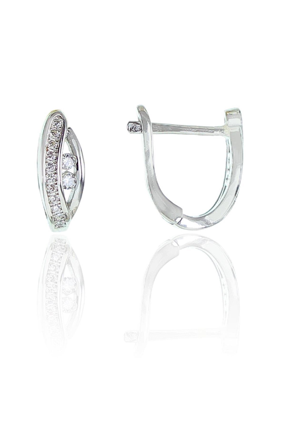 Gümüş zirkon taşlı j küpe