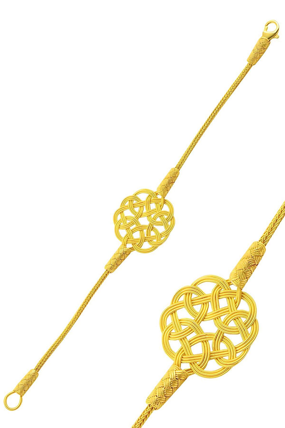 Gümüş altın yaldızlı kazaziye bileklik