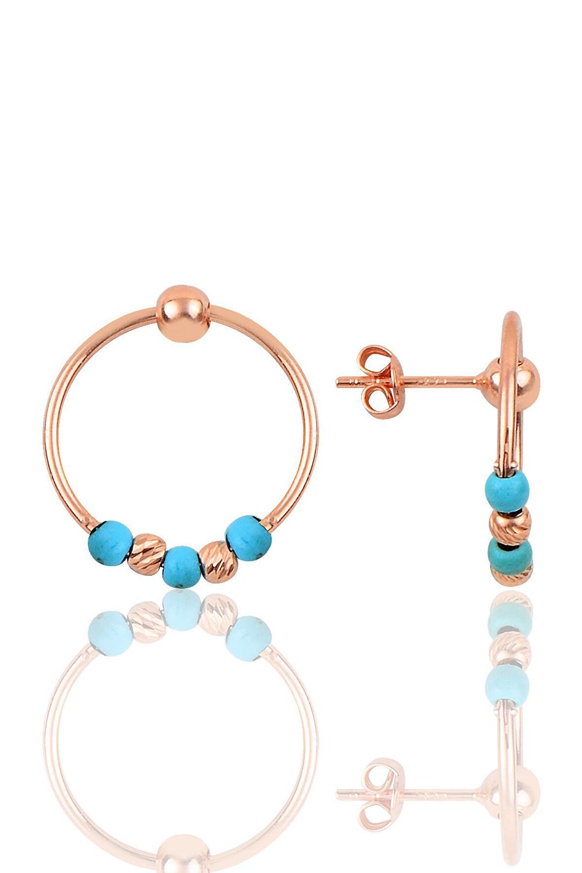 Gümüş taşlı çember küpe