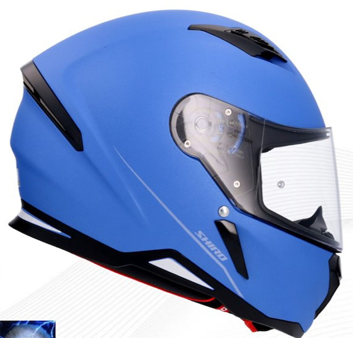 SHIRO KASK FULLFACE HUNTER M.C MAT MAVİ L 5960