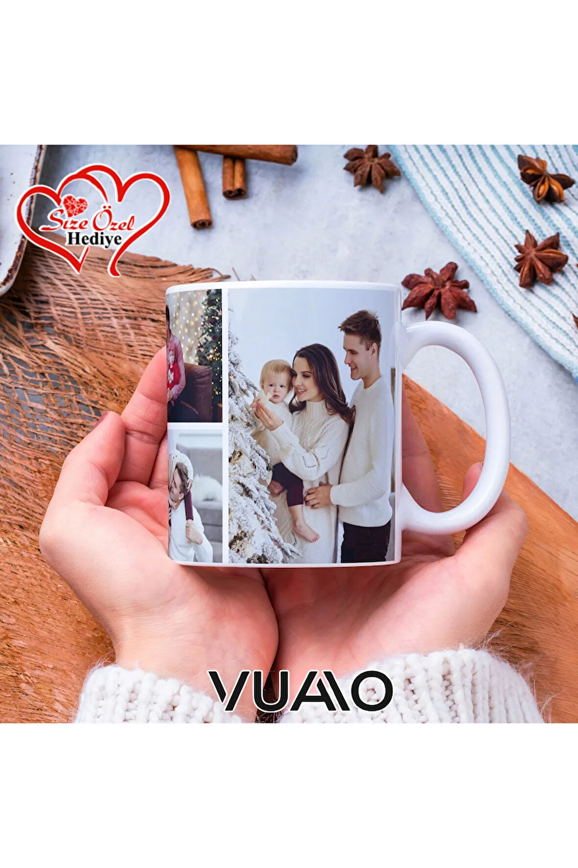 Kişiye Özel 4 Fotoğraflı Kolaj Kupa Bardak - Size Özel Hediye