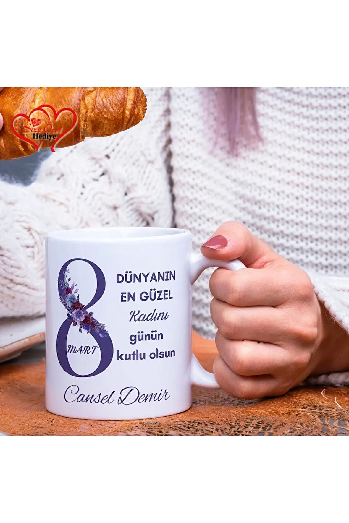 Kişiye Özel İsimli 8 Mart Dünya Kadınlar Günü Kupa Bardak