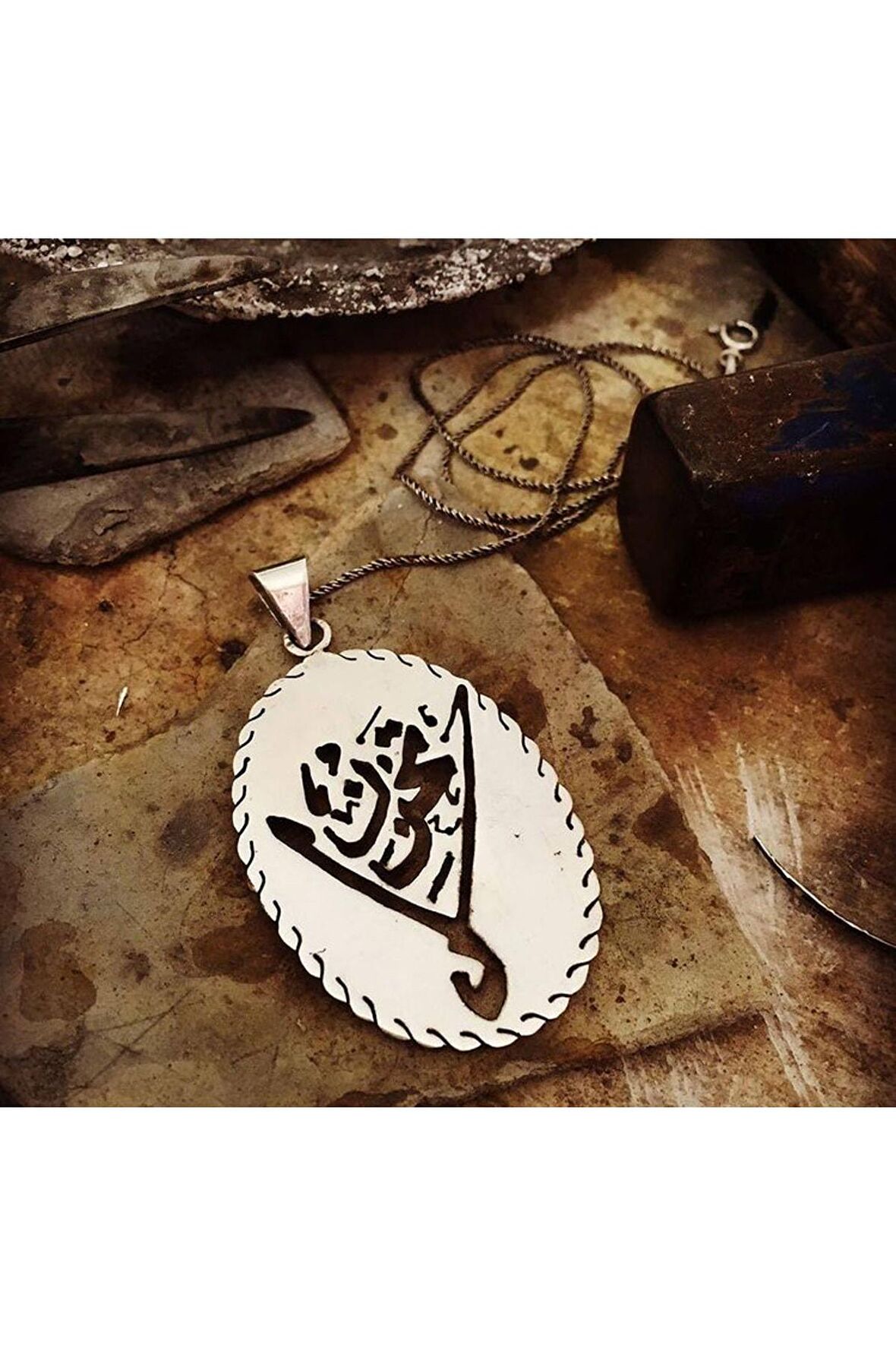 925 Ayar Gümüş Hüzünlenme Arapça Kolye