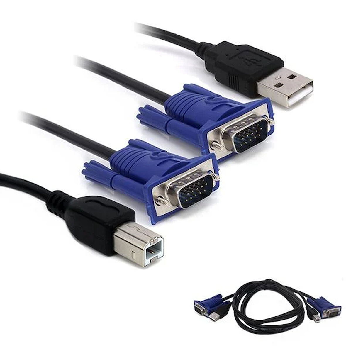 1.5 METRE VGA ERKEK / ERKEK + USB + PRINTER KVM SWITCH KABLO