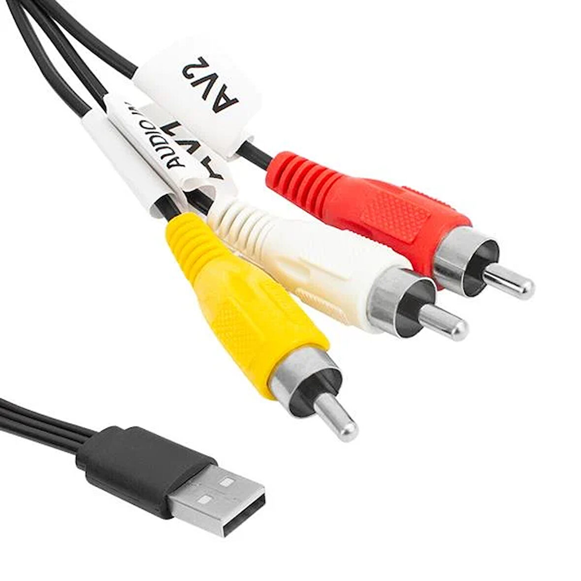 3 RCA + USB ÇEVİRİCİ 1.2 METRE KABLO USB TO 3 RCA