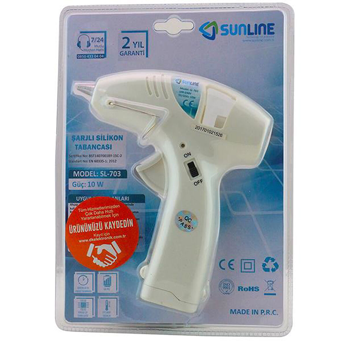 SUNLINE SL-703 10 WATT ŞARJLI PİLLİ TABANCASI