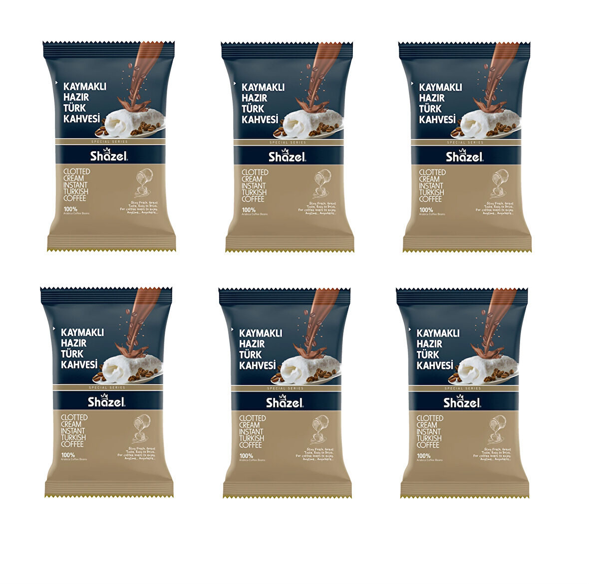 Shazel Kaymaklı Hazır Türk Kahvesi 100 Gr X 6 Adet