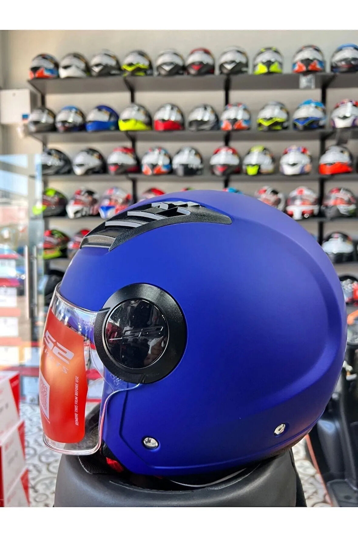 AIRFLOW MAT MAVİ YARIM KASK