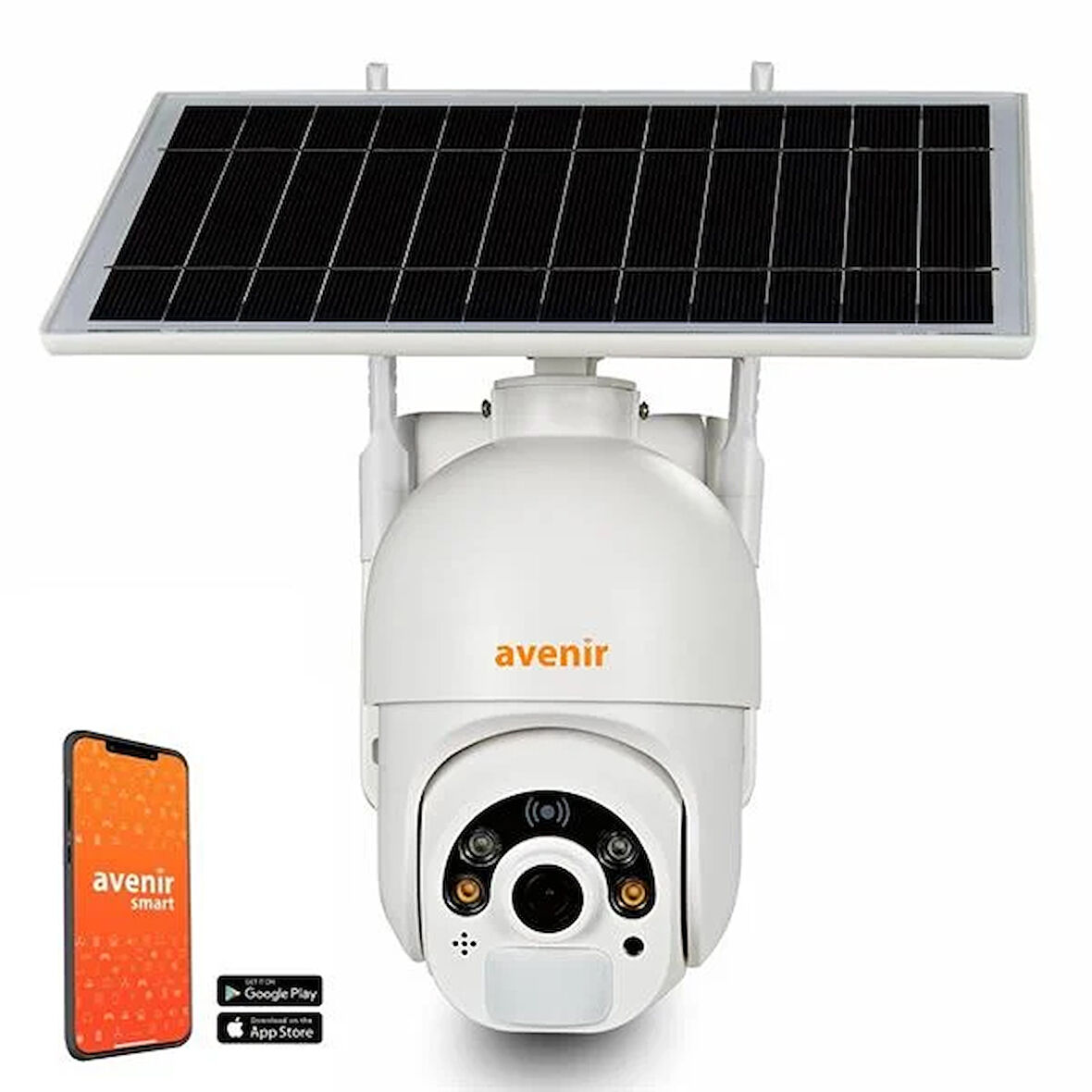 AV-S410 Solar Smart Güvenlik Kamerası 4G Sim 2Mp Wi-Fi Ptz Renkli Gece Görüş Dış Mekan