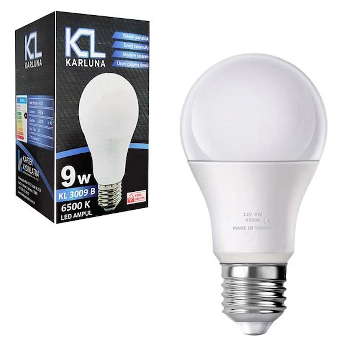 KARLUNA KL-3009B Solar Led Ampul Günışığı 12V 9W E27