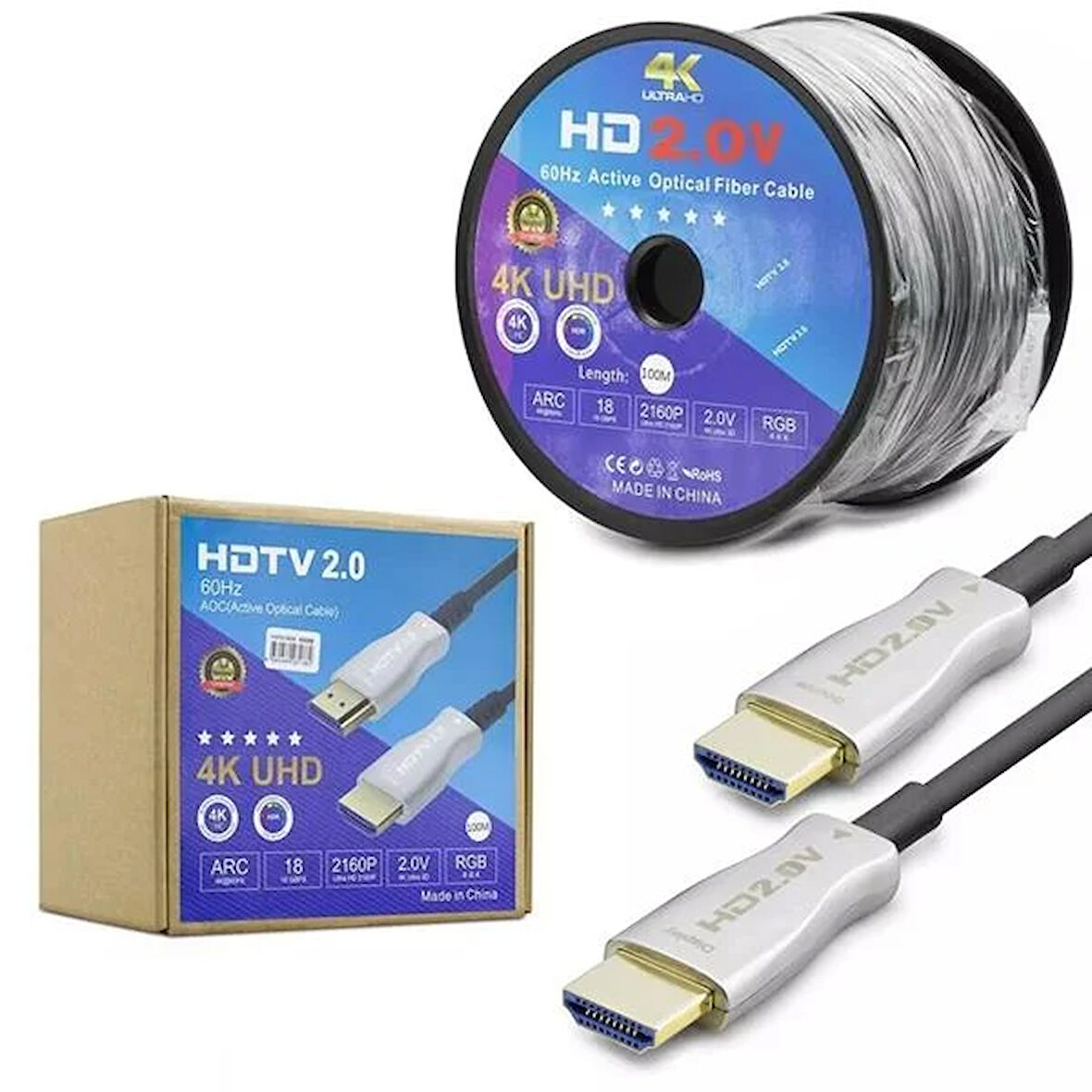 HDX-2025 Hdmi Kablo 2.0V 2K 4K 100 Metre Makaralı