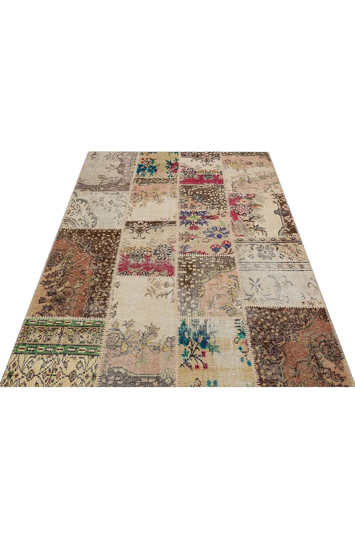 El Dokuma Patchwork Tasarım Halı 140 x 200 cm 6192