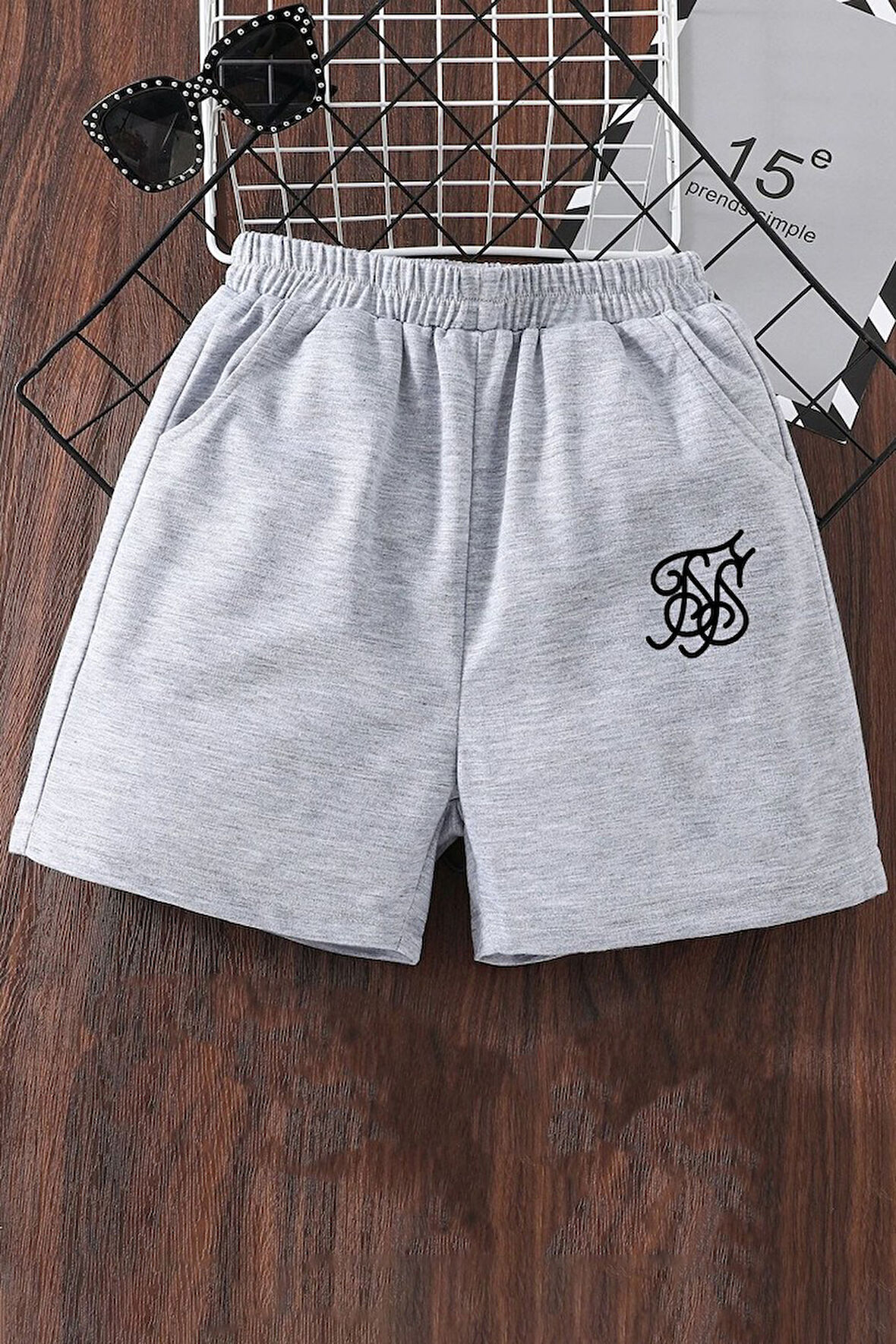 Tasarım Baskılı Pamuk Unisex Penye Short