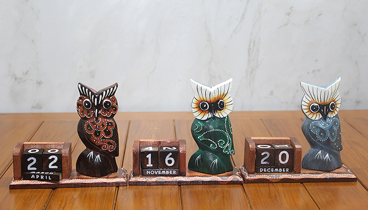 Ahşap Baykuş Takvim  Büyük Boy