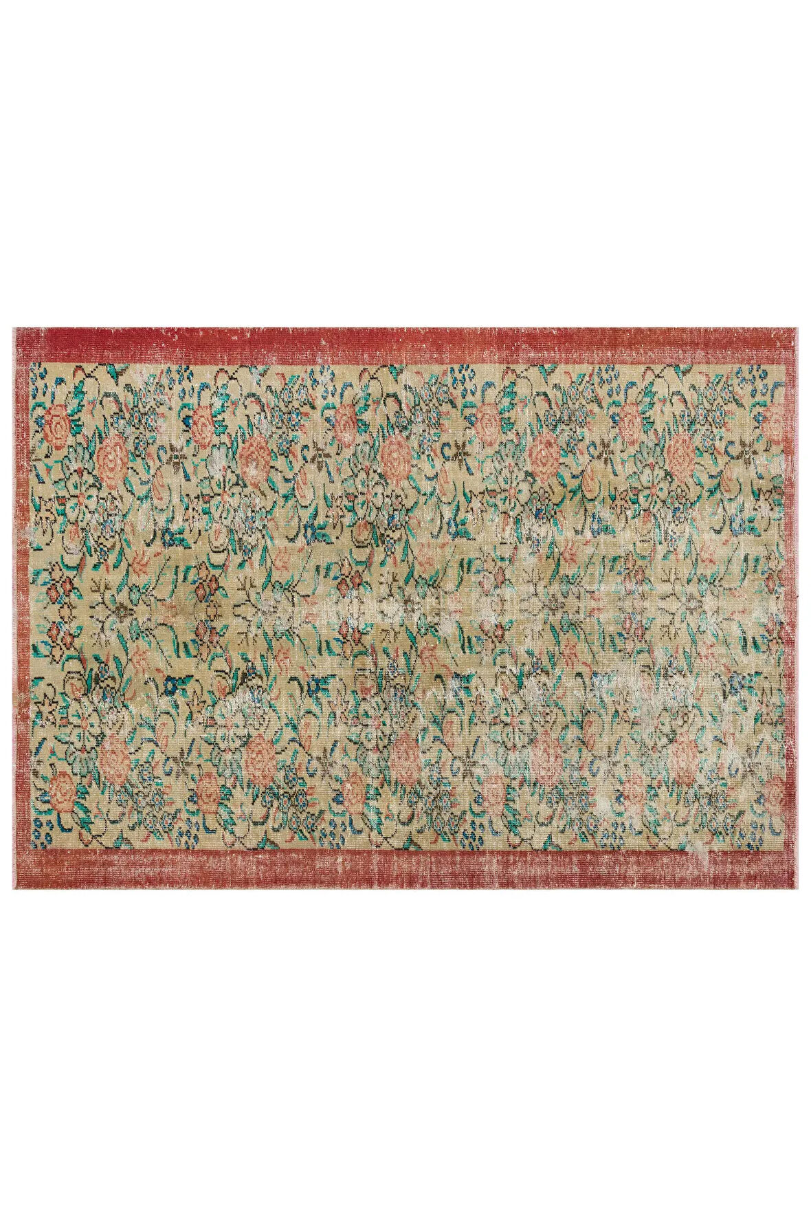 Zamansız Türk El Sanatı Eskitme Vintage Halı 170 x 240 cm 10204