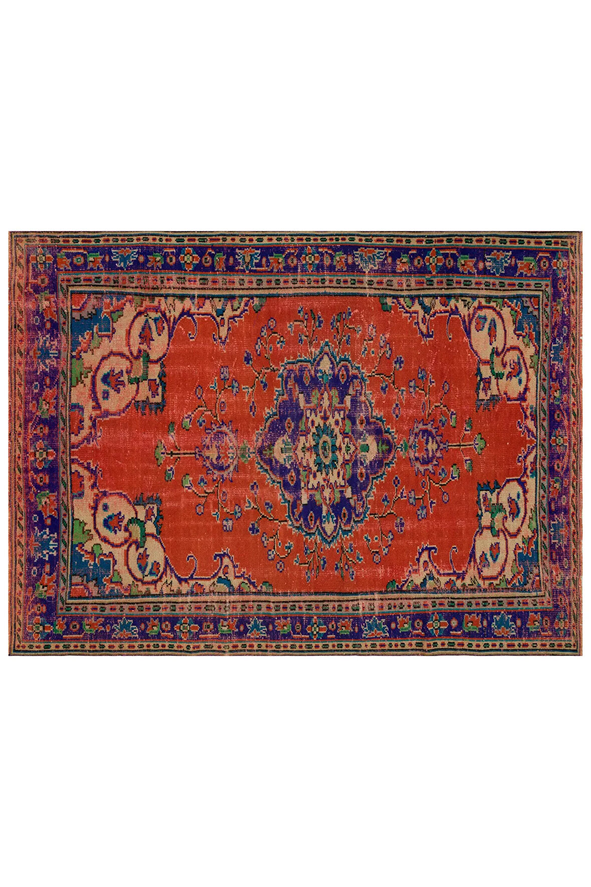 İmparatorluk Dokusu Eskitme Vintage Halı 185 x 251 cm 10232