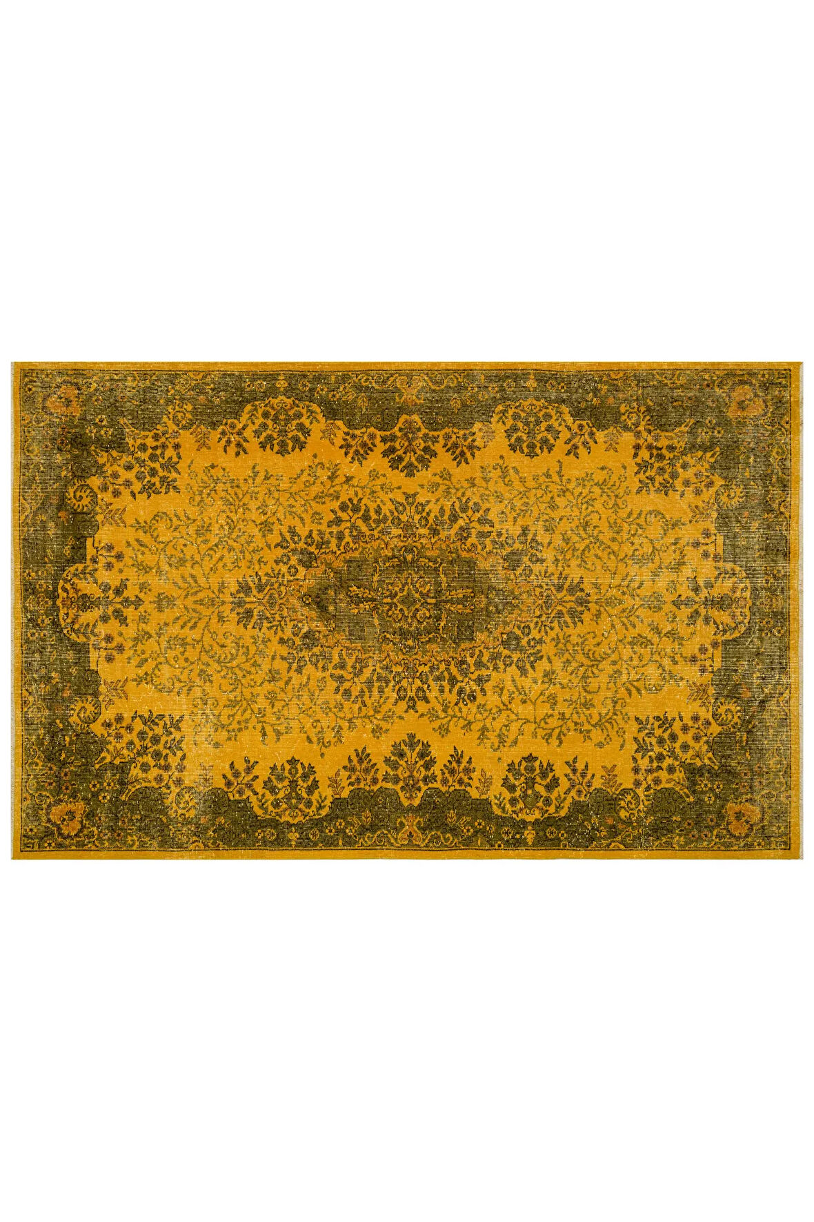 Taşlaşmış Zamanların Hüznü Eskitme Vintage Halı 172 x 266 cm 10247