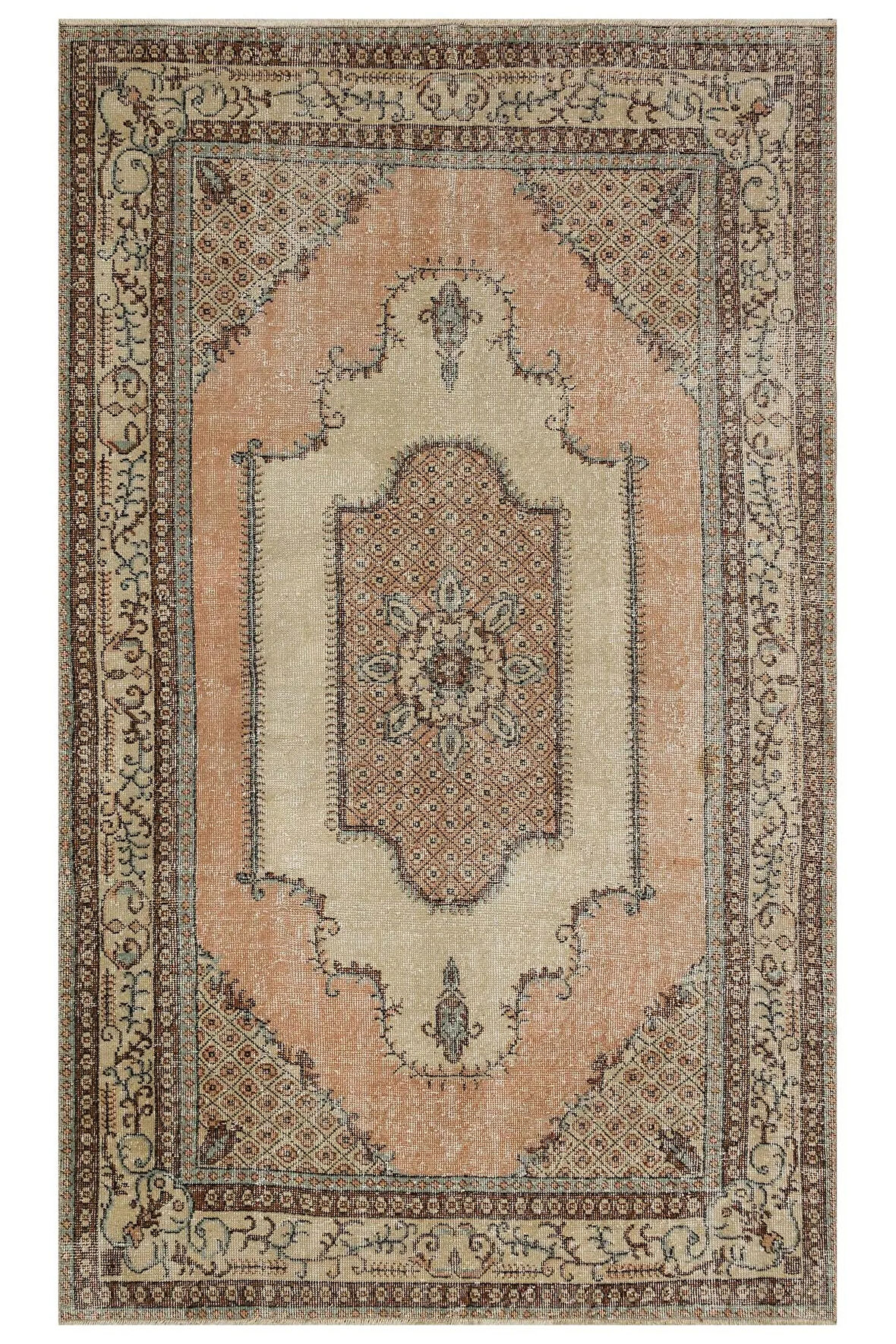 El Dokuma   Vintage Eskitme Halı 156x255 cm 10389