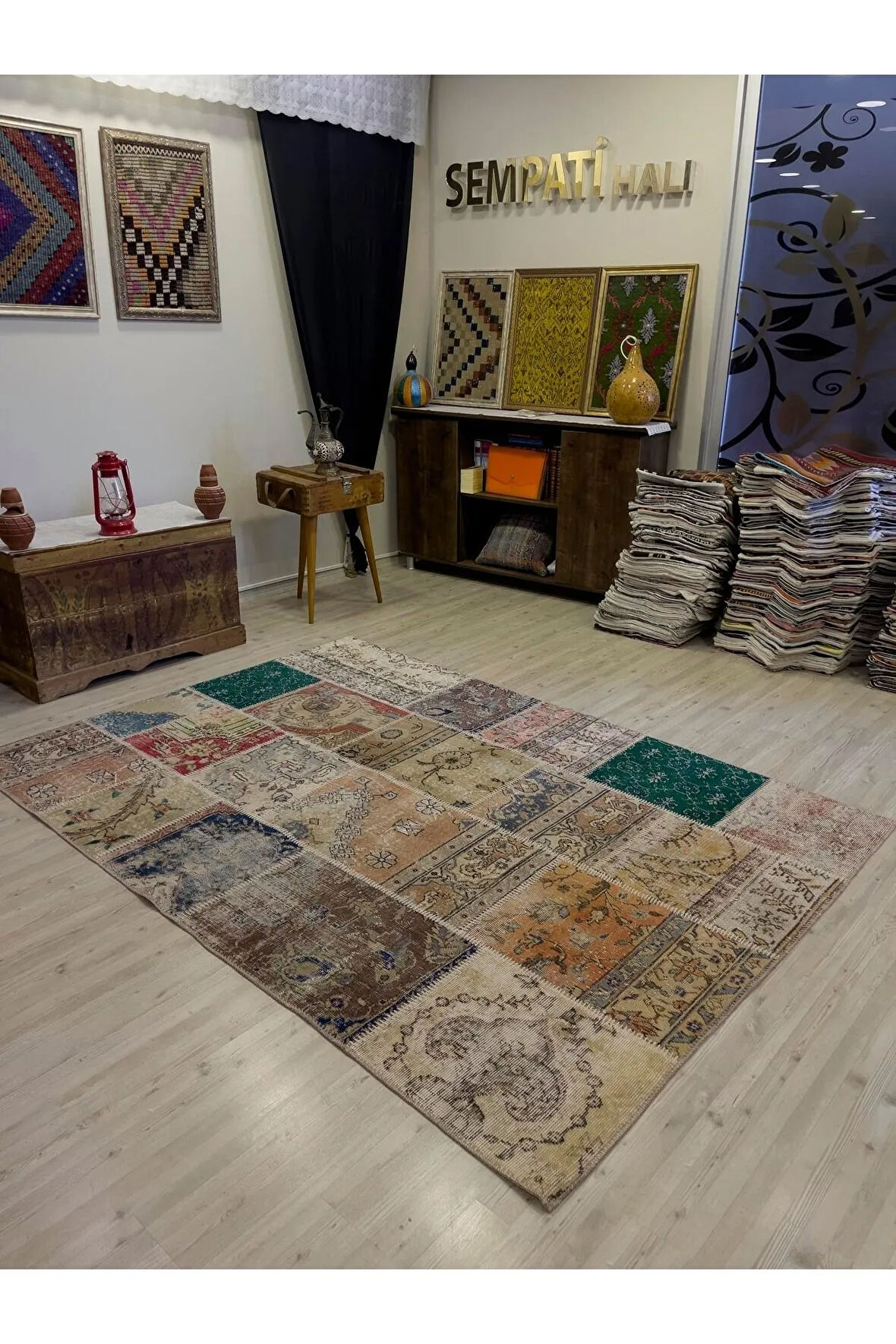 Eşsiz Klasik Gereçk Özel Patchwork Halı 162x233 cm 4044