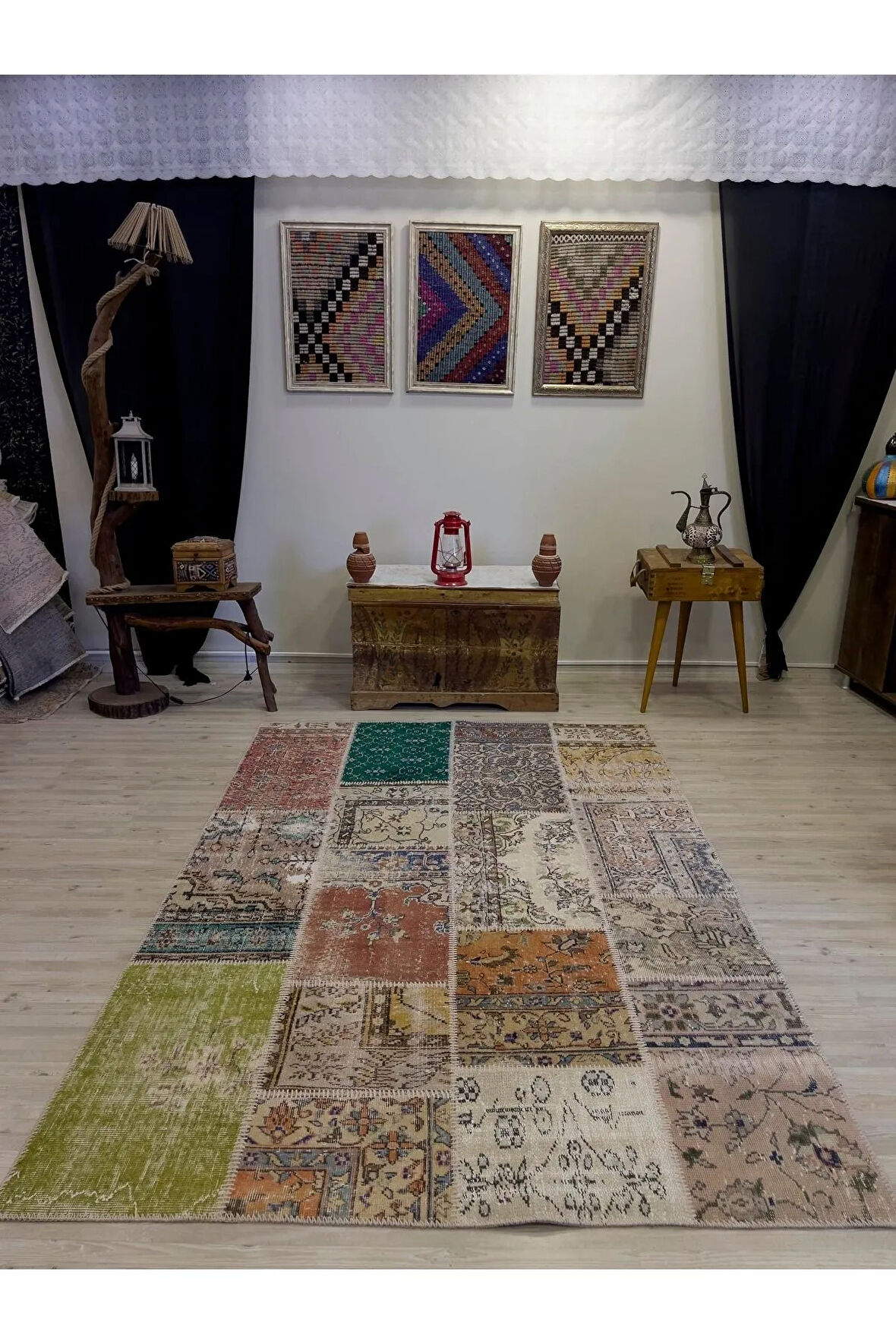 Patchwork Desenli El Yapımı Halı 160x234 cm 4050