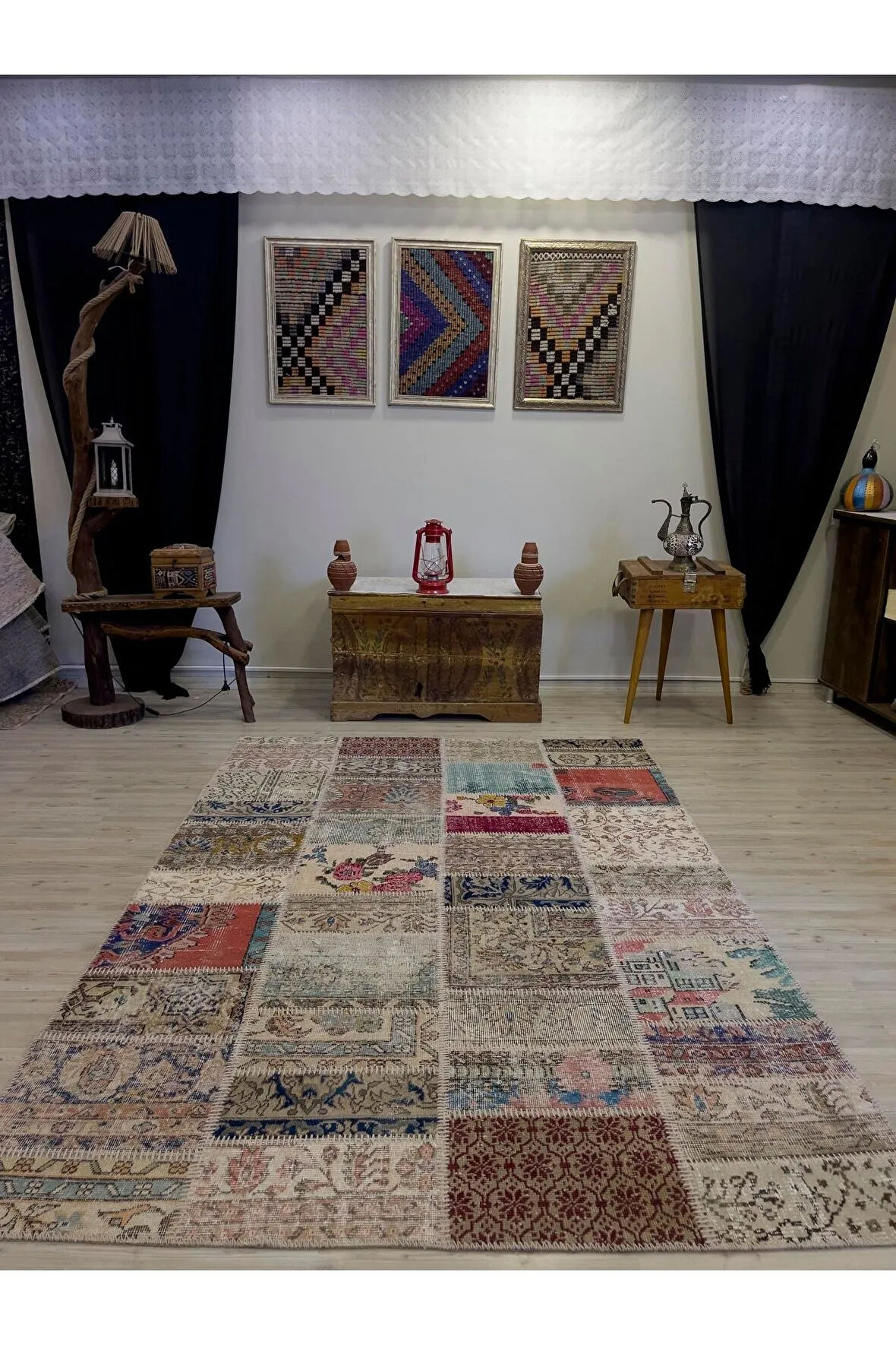 Eşsiz El Dokuma Patchwork Halı 161x235 cm 4063