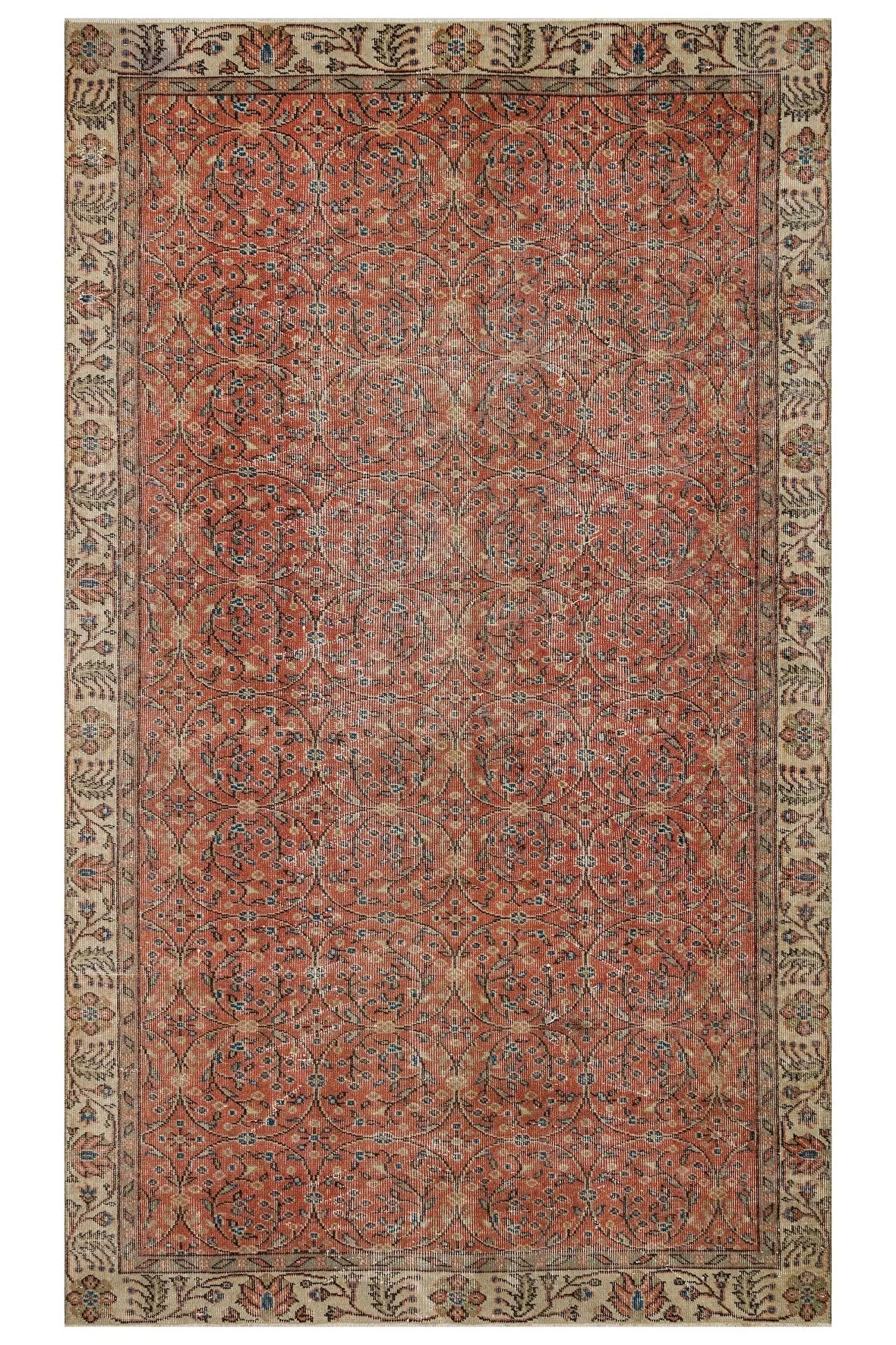 Rengarenk Eskitme El Dokuma Halı 160×275 Cm 9893 – Kırmızı