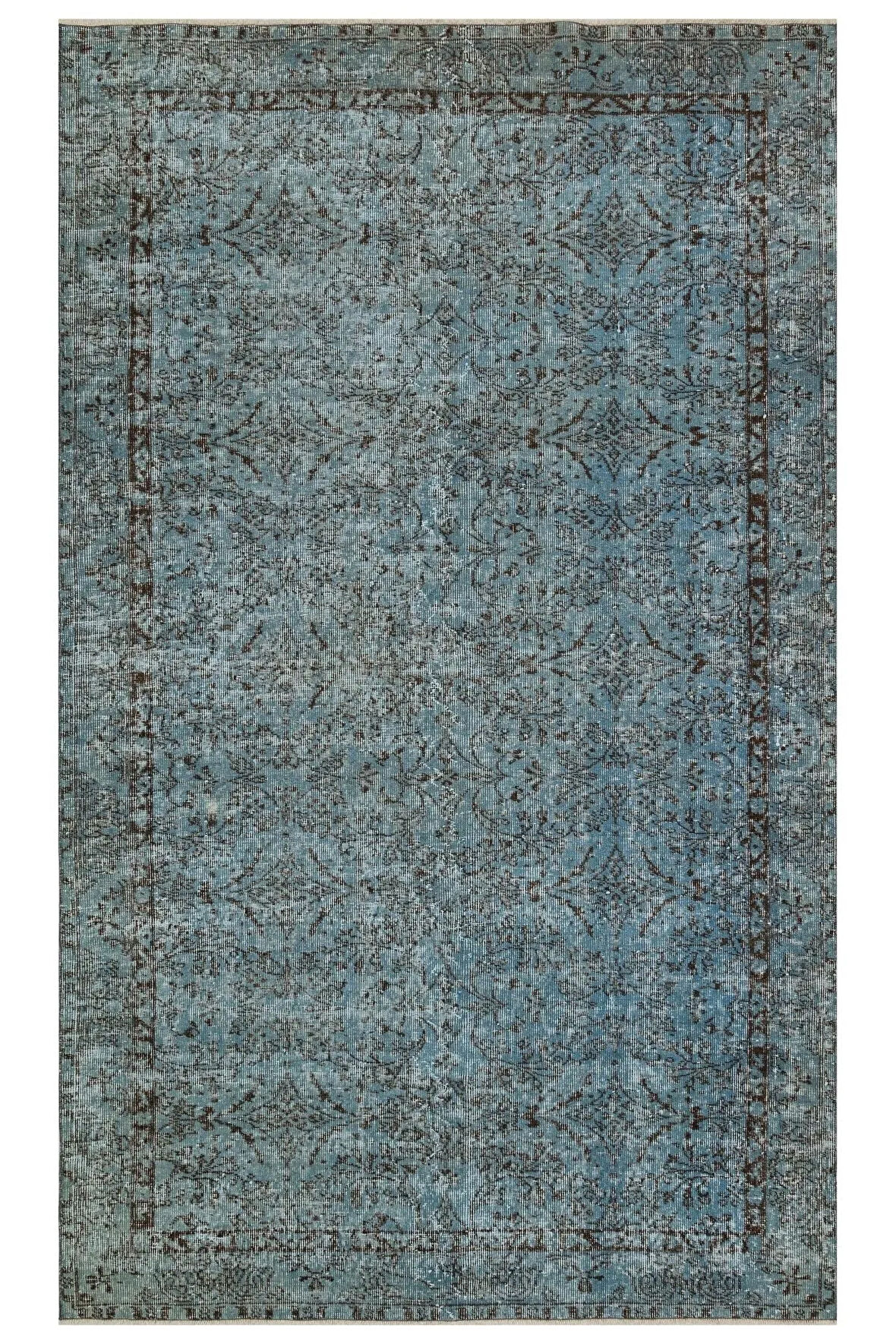 Romantik Vintage Gül Desenli Eskitme Ipek Yün Halı - 151x251 Cm 9932