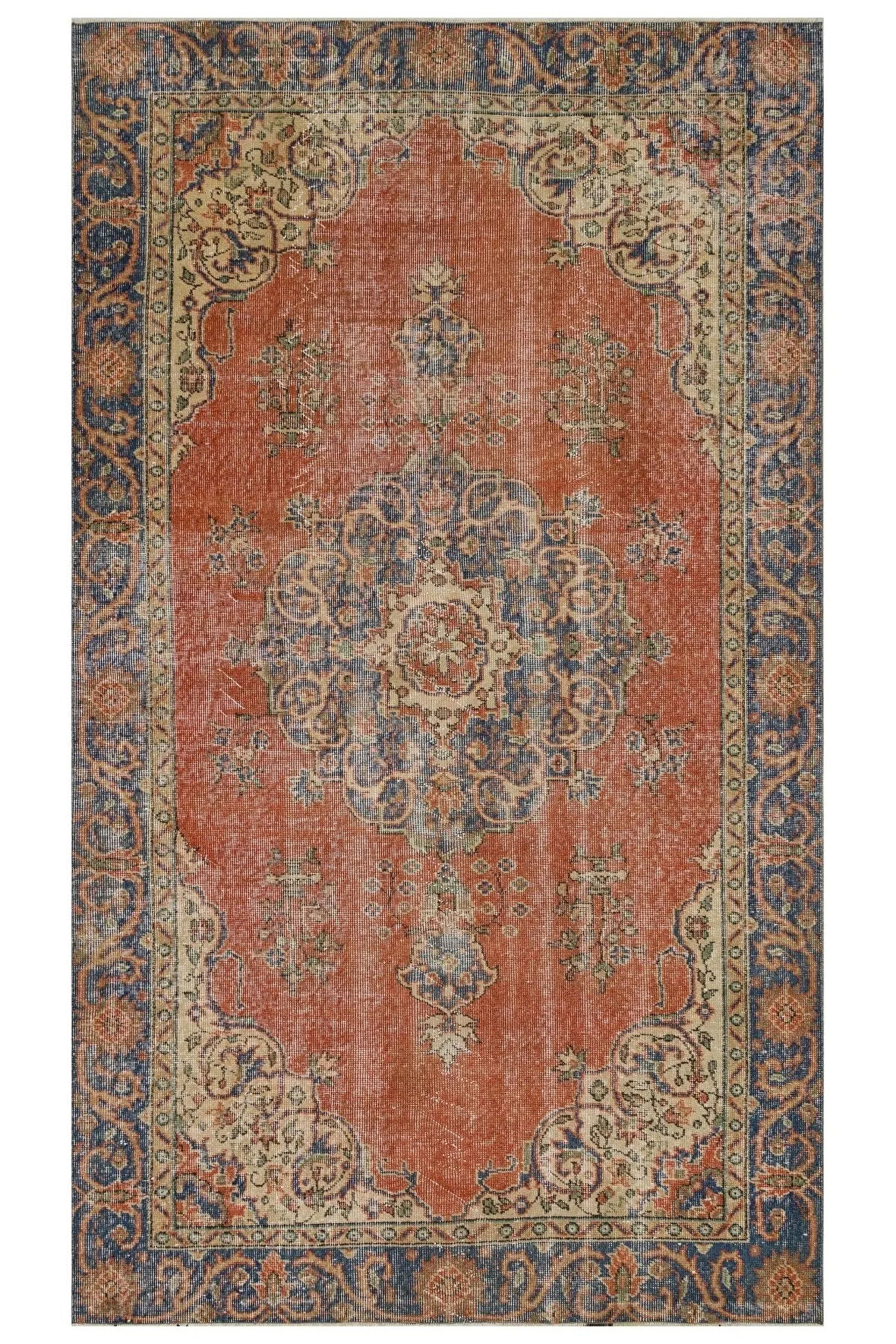 Ilham Verici Vintage El Işlemeli Jüt Kilim Halı - 154x264 Cm 9953