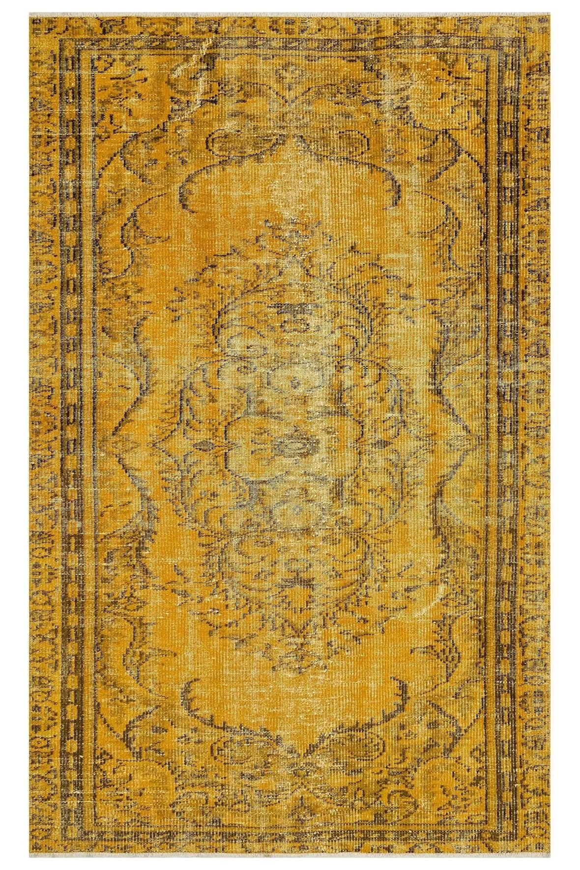 Şık Vintage Eskitme Fransız Ipek Eskitme Pers Kilim Halısı - 148x236 Cm 9988