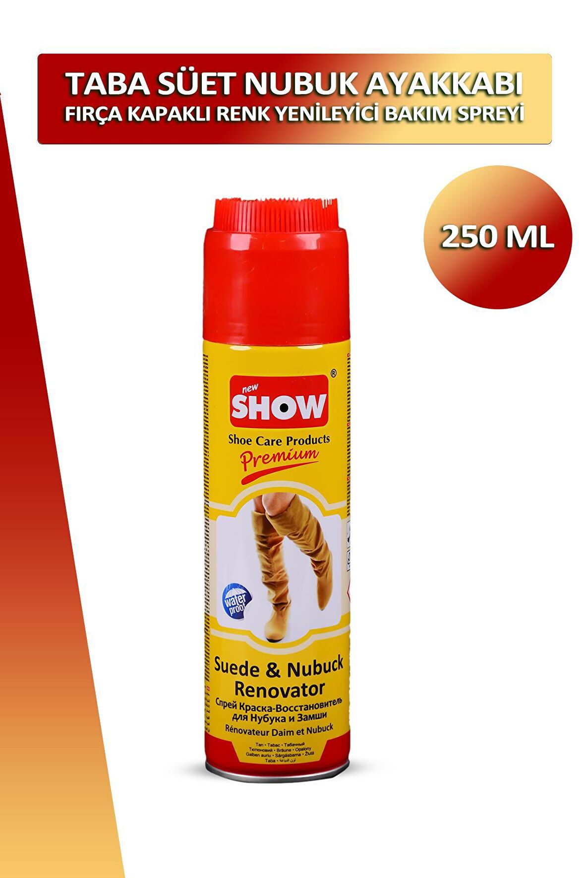 Bağcık + Show Fırça Kapaklı Süet ve Nubuk Renk Yenileyici Bakım Spreyi 250 ML Set