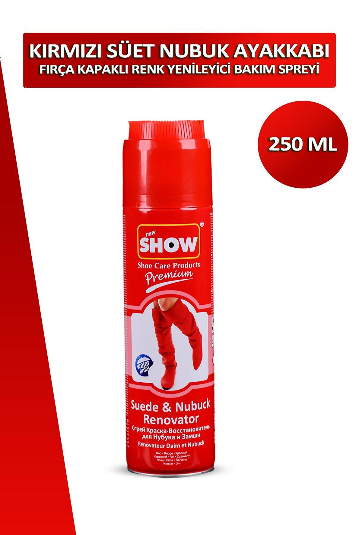 Bağcık + Show Fırça Kapaklı Süet ve Nubuk Renk Yenileyici Bakım Spreyi 250 ML Set