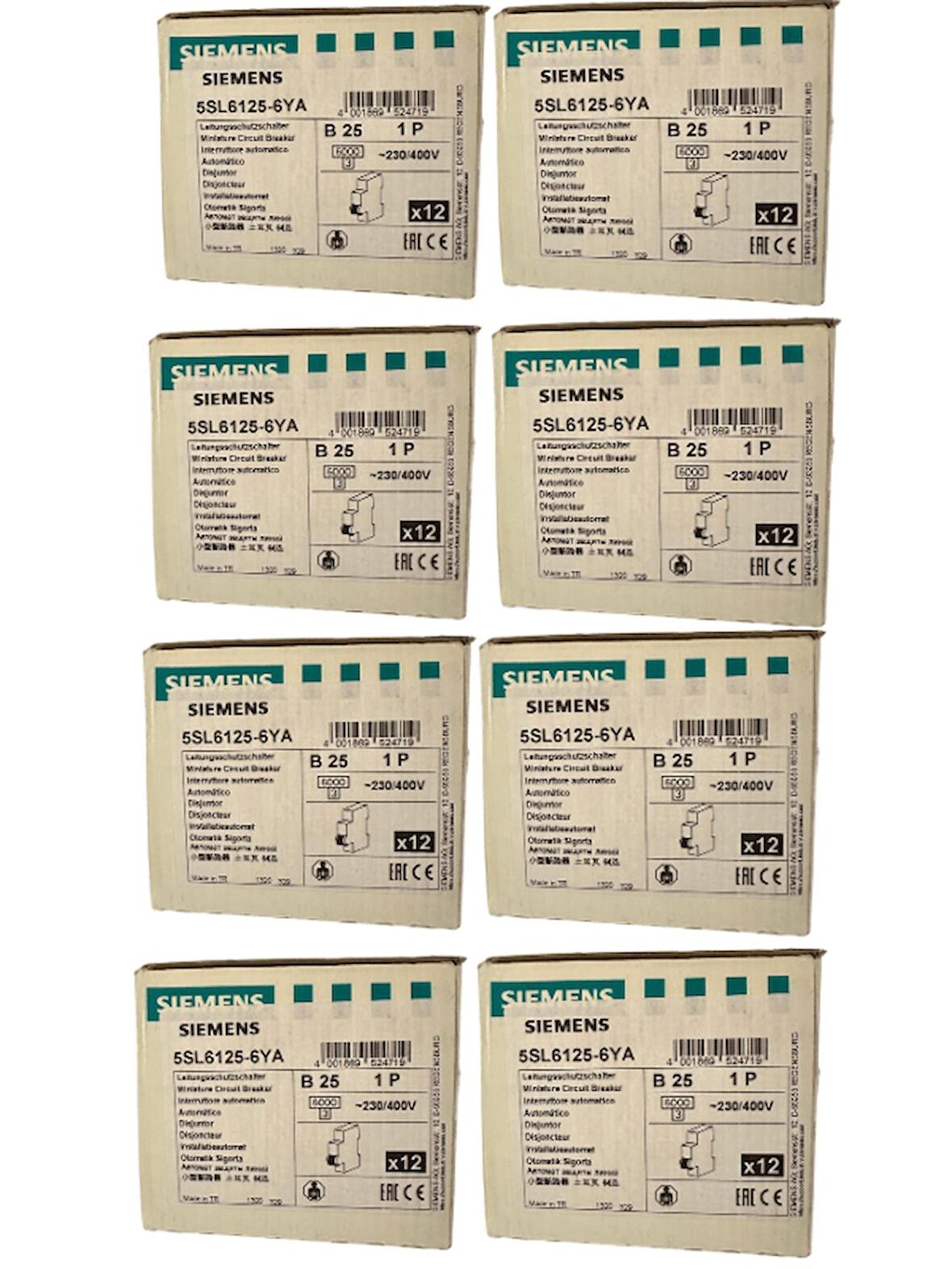 Siemens B25 1P Otomat Sigorta (8 Adet)