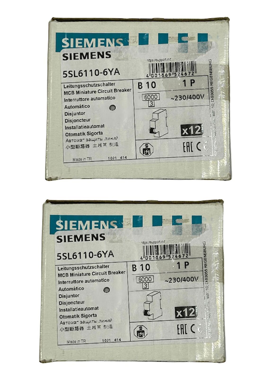 Siemens B10 1P Otomatik Sigorta (2 Adet)