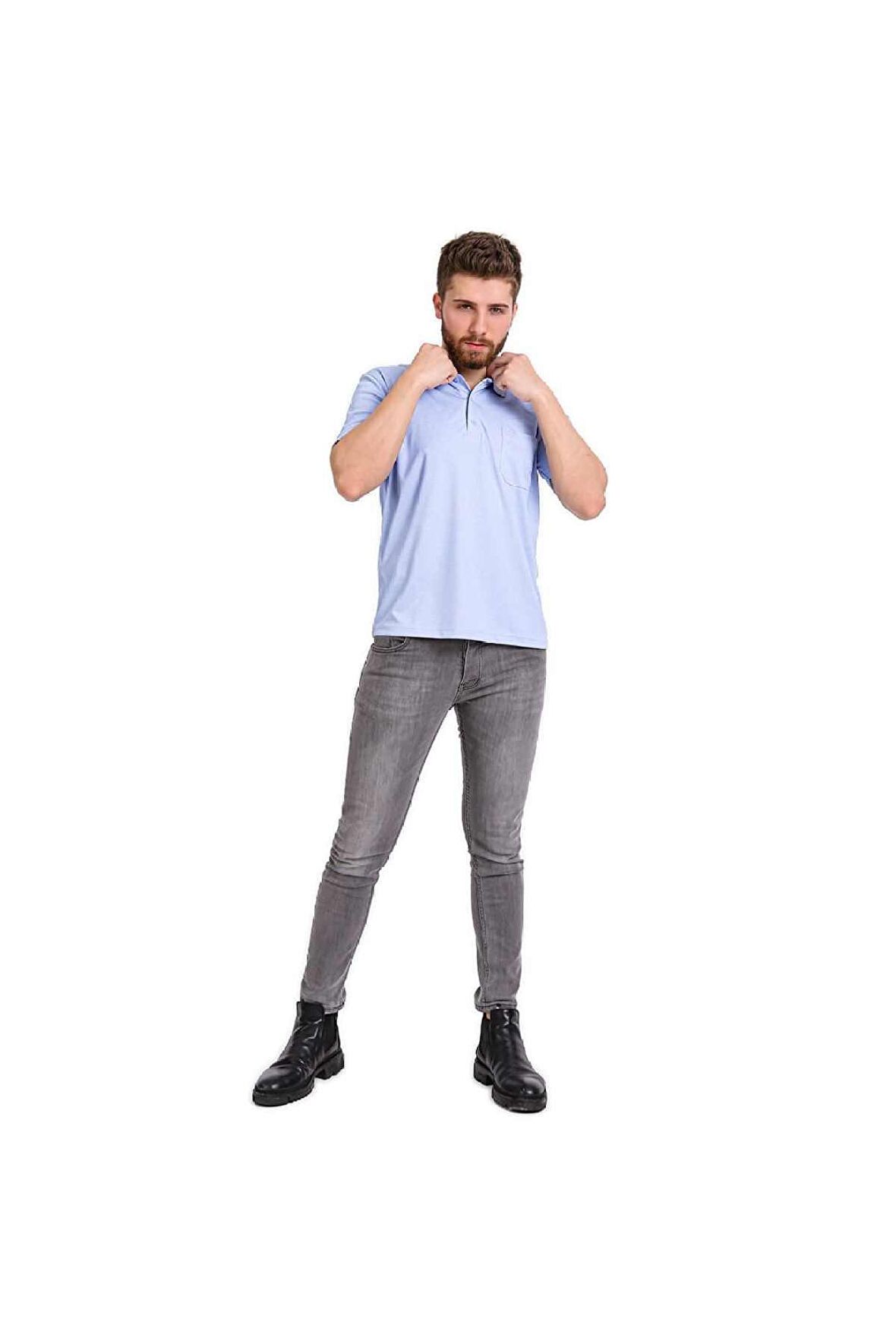 SİMENTİ POLO YAKA RAHAT KALIP CEPLİ TSHİRT ÖZEL ÜRETİM REGULAR FİT