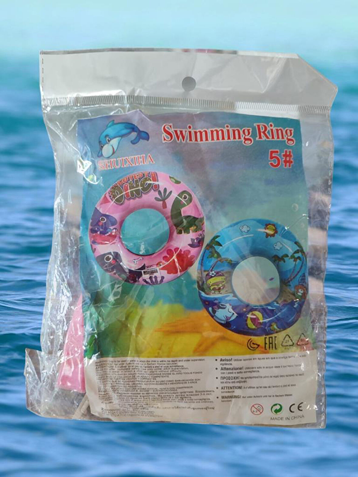 Pembe Desenli 40 cm Şişme Deniz Simiti, Havuz Can Simiti 0-3 Yaş