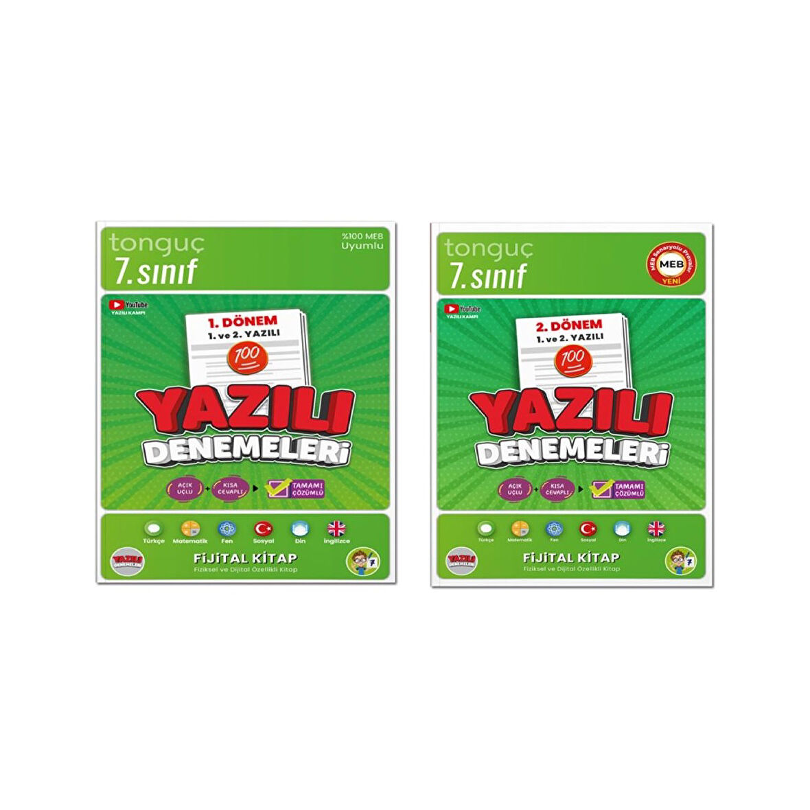 7. Sınıf Yazılı Denemeleri 1. Dönem - 2. Dönem 1 ve 2. Yazılı 2 Kitap