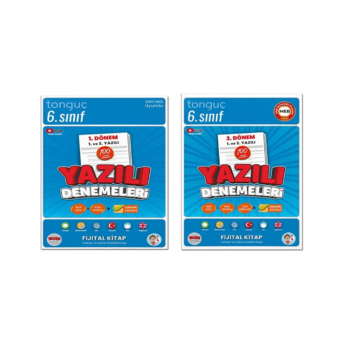 6. Sınıf Yazılı Denemeleri 1. Dönem - 2. Dönem 1 ve 2. Yazılı 2 Kitap