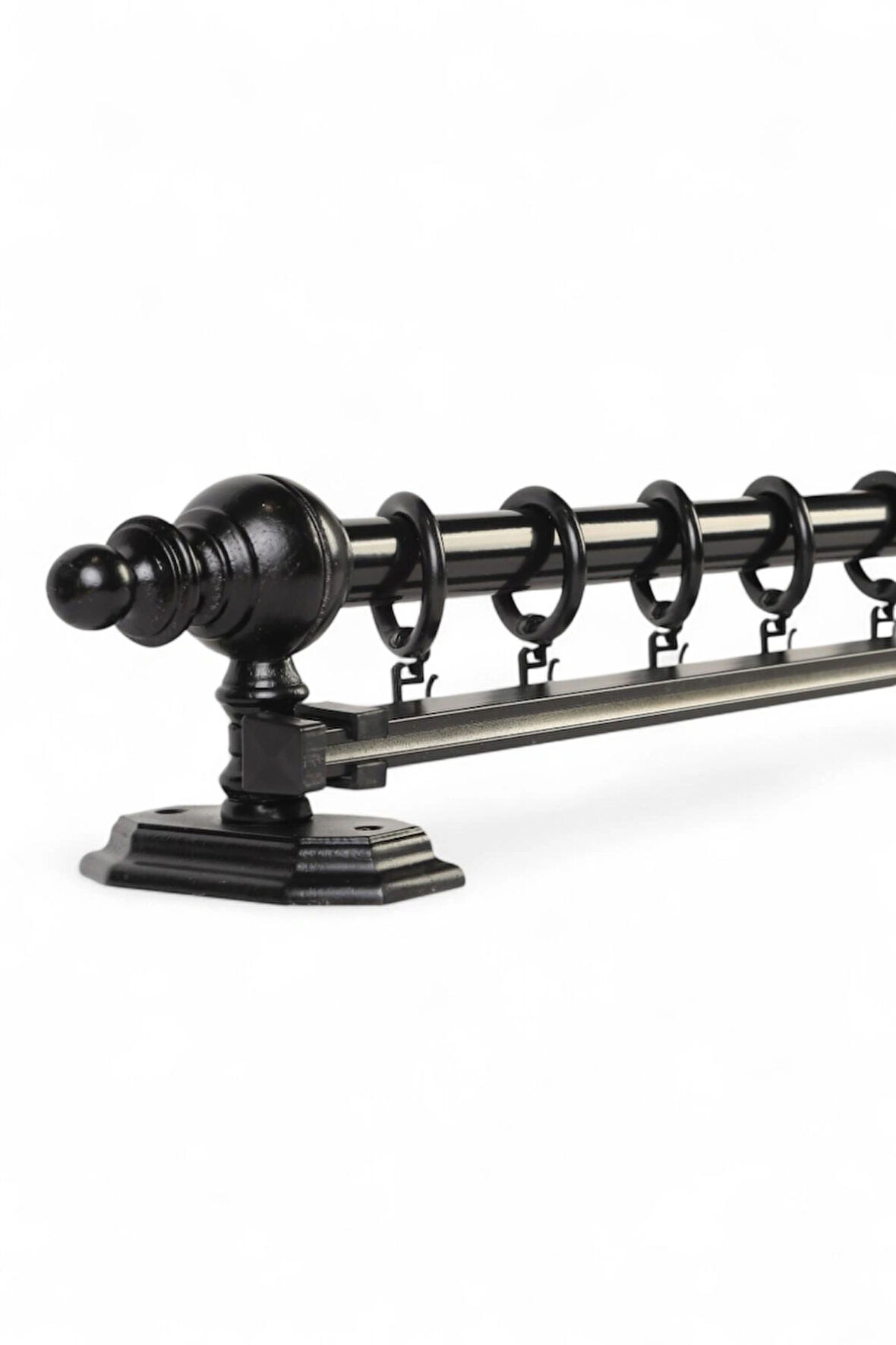 Ahşap Rustik Perde Askısı - Tek Raylı