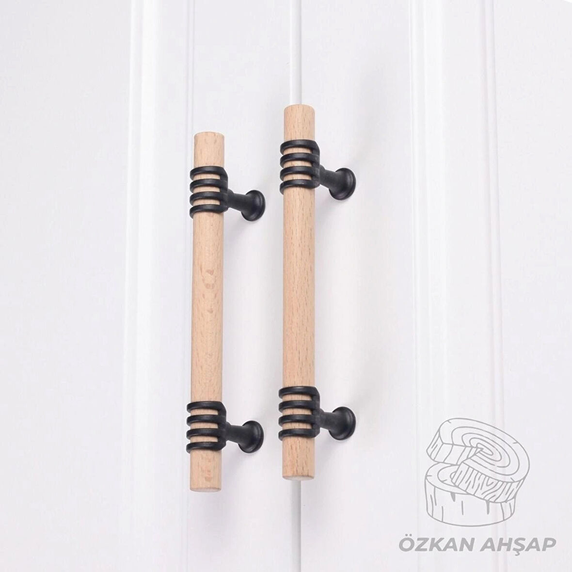 Siyah Ahşap  Kulp Lüks Country Mutfak Mobilya Dolap Çekmece Kulbu