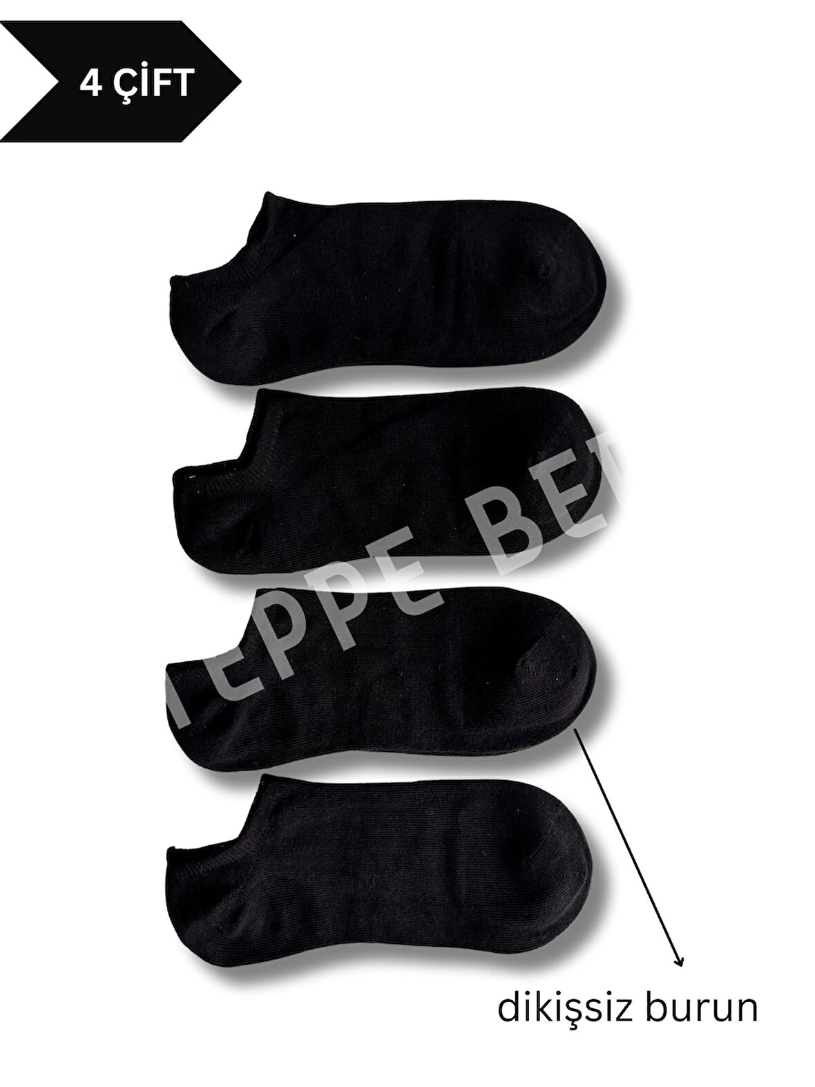 4 Çift UNISEX Dikişsiz Soft Coton Sneaker Çorap
