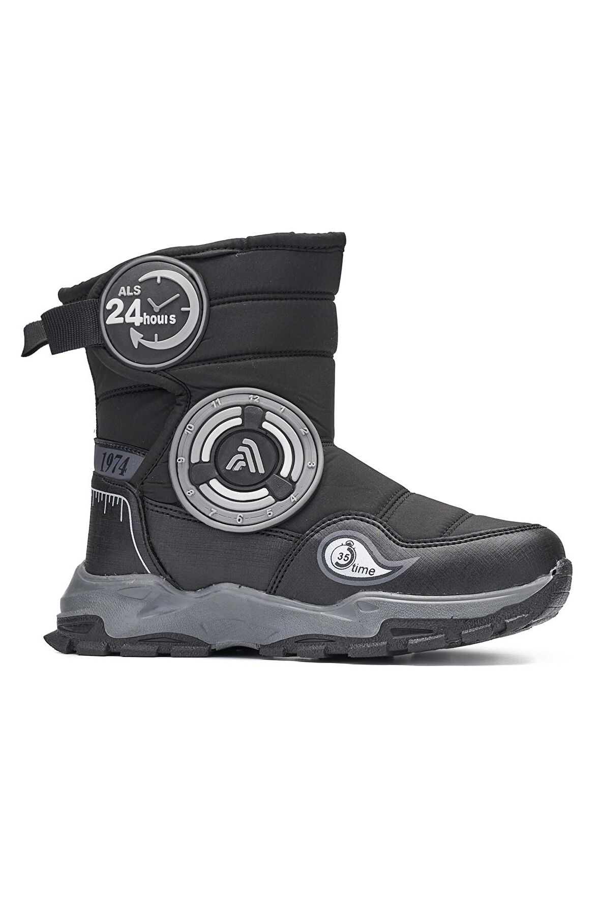 Unisex Günlük Çocuk Yüksek Kalın Kaymaz Taban Cırtlı Kürk Astarlı Soğuk Geçirmez Kar Botu  2221