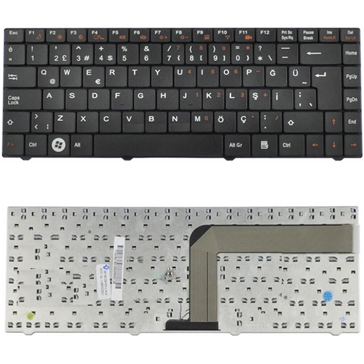 K020628J1, K020628K, K020628K1, K020628K2 Uyumlu Klavye Tuş Takımı Tuş Seti Siyah Türkçe