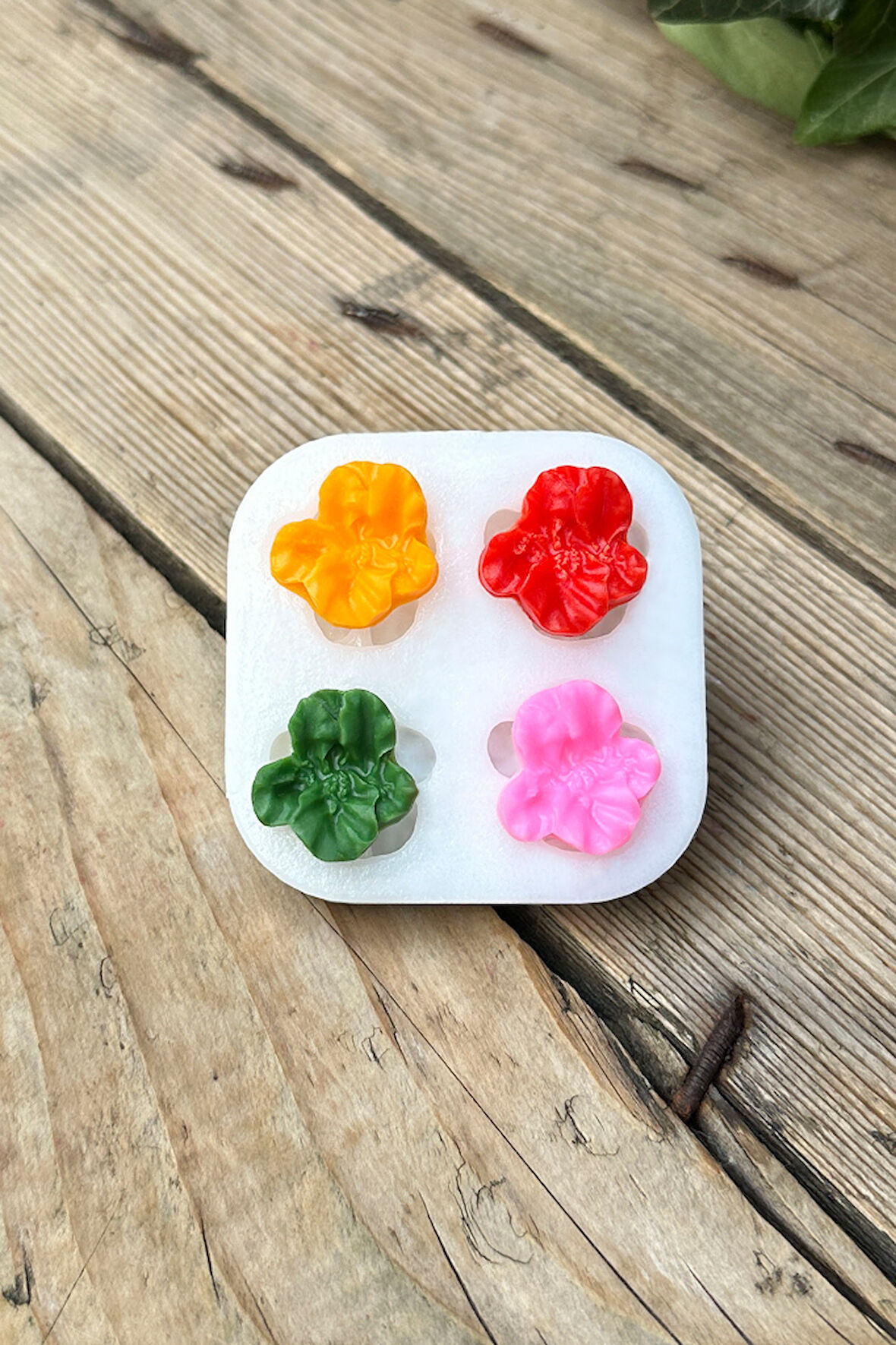 Egzotik Orkide Çiçeği Dörtlü Mum Kalıbı (Silikon) (1 Adet)