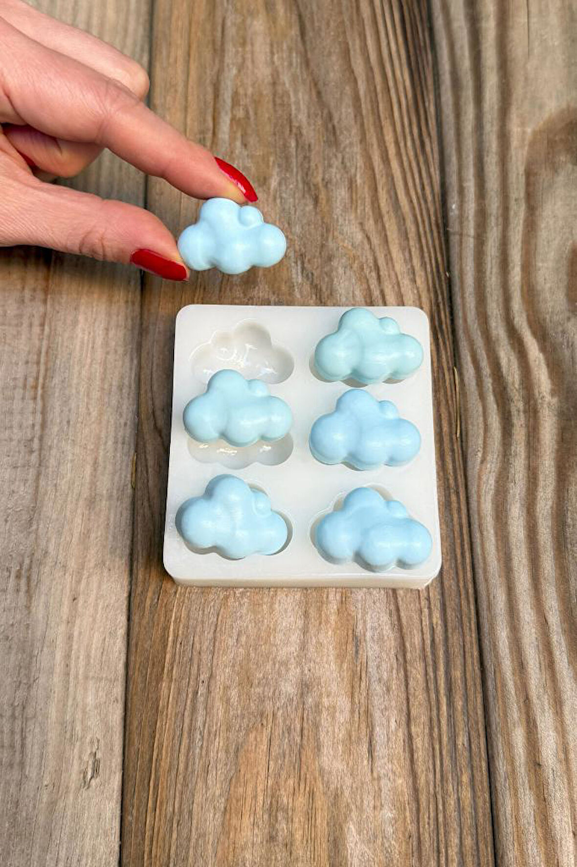 Bubble Bulut Mini Altılı Silikon Mum Kalıbı