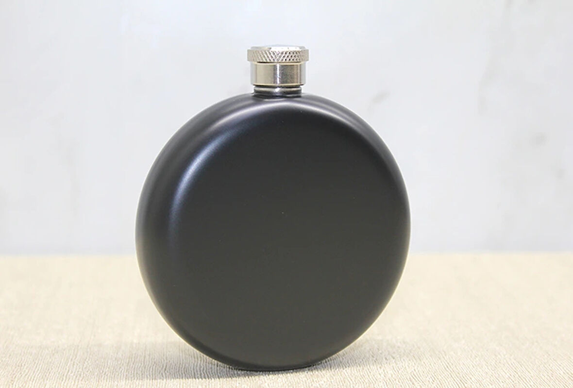 Yuvarlak Tekli Matara 5 Oz Siyah