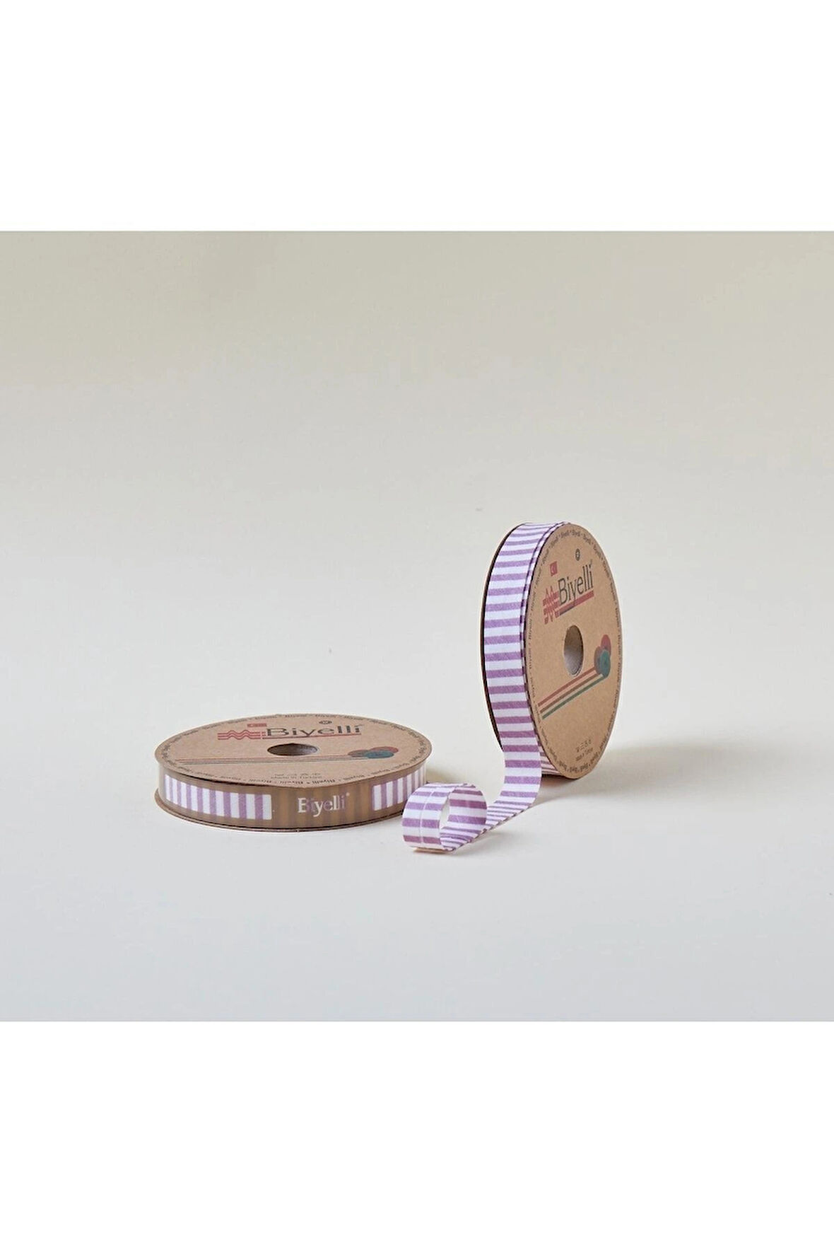 Leyloş Kalın Çizgili Katlı F07 Gül Kurusu 2 Cm 25 Metre %65 Koton %35 Polyester