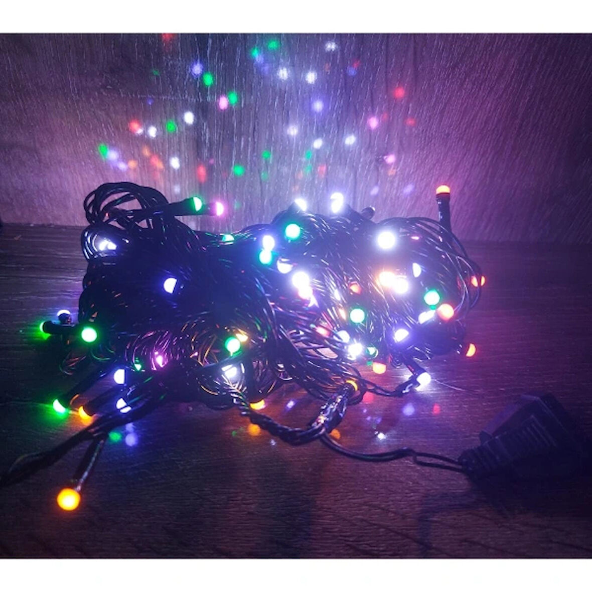 10m 100 Led Damla Uçlu Led Işık Rgb Işık Siyah Kablo