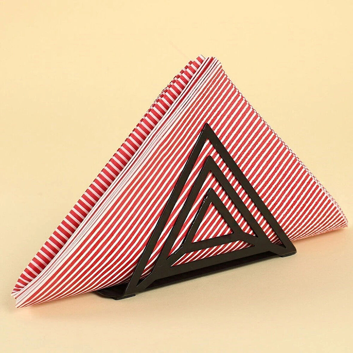 Leyloş Home Prizma Siyah Metal Peçetelik