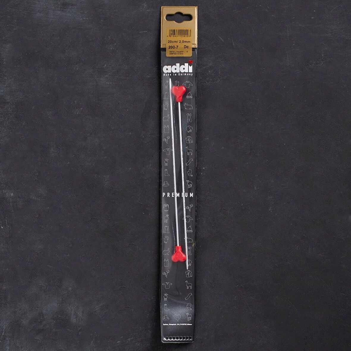 Leyloş Kalpli 2mm 20cm Klasik Alüminyum Örgü Şişi -