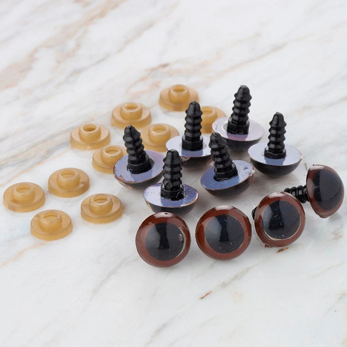 Leyloş 14 Mm Kahverengi 5 Çift Amigurumi Göz